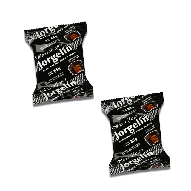 Alfajor Jorgelin Chocolate Negro Triple con Dulce de Leche Oferta 2 Unidades