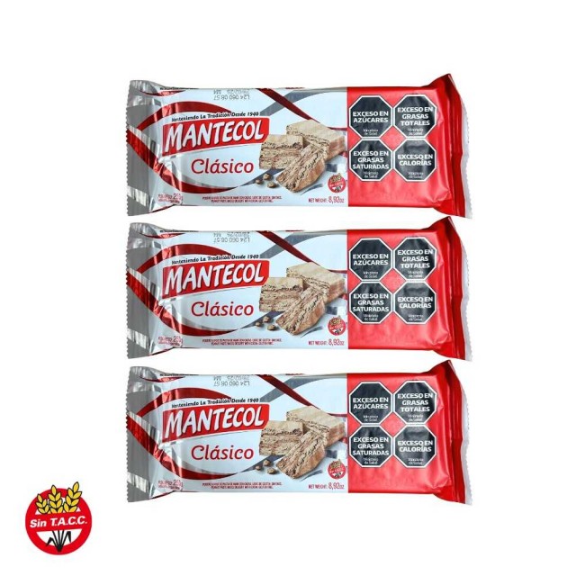 Mantecol CLASICO ORIGINAL XL de Maní Argentino 253 Gramos 3 Unidades