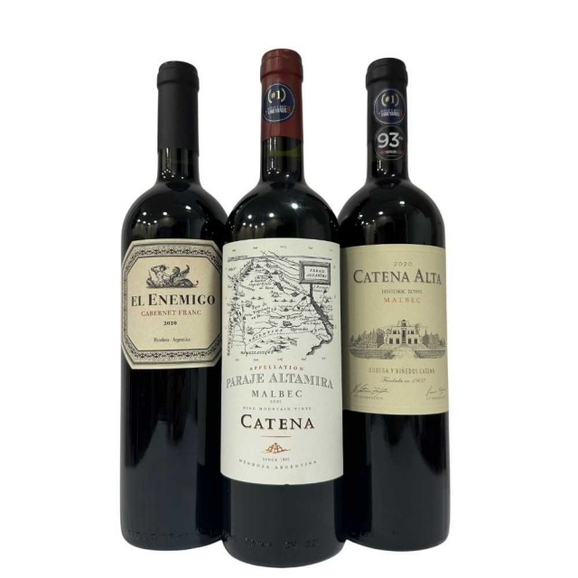 Catena Paraje Altamira, Catena Alta Malbec Historic Rows  y El Enemigo Cabernet Franc